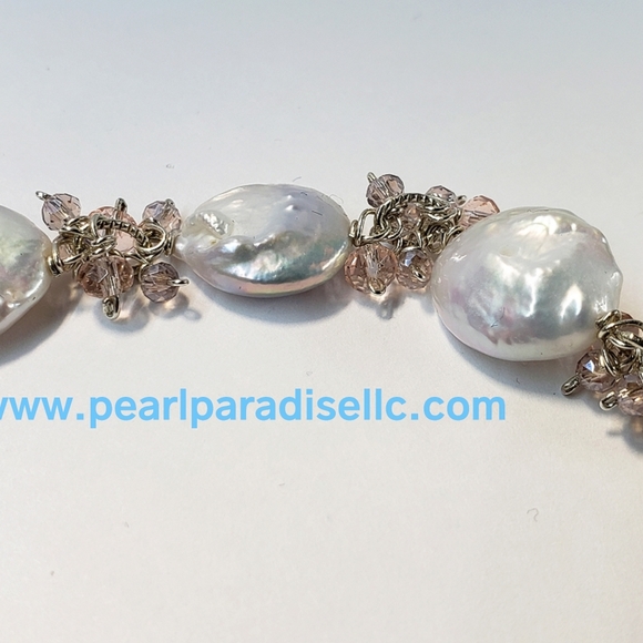 Light rose coin pearl Bracelet - Picture 2 of 3